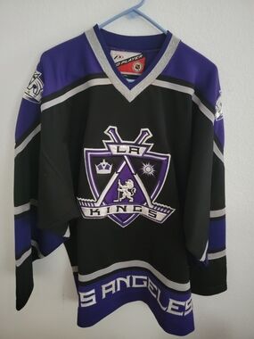 LA Kings Black & Purple Hockey Jersey with Crest
